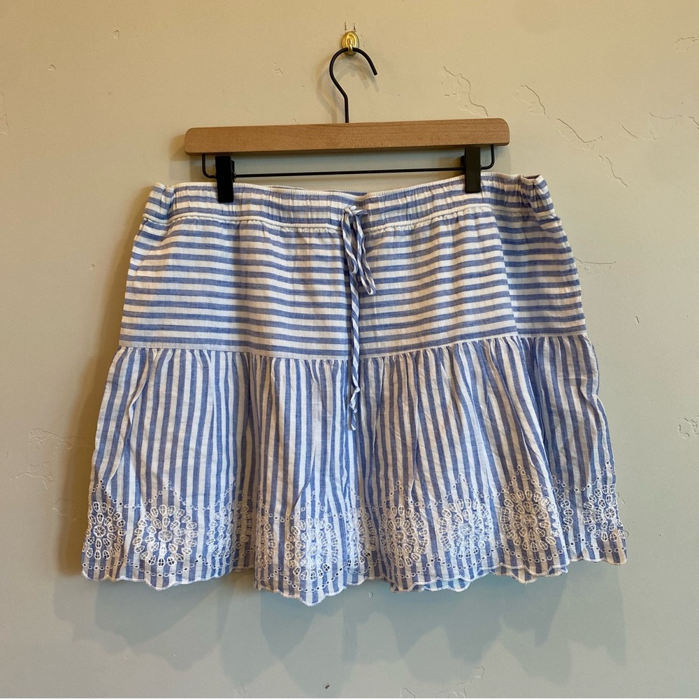 VINEYARD VINES Yacht Blue & White Stripe Eyelet Skirt
